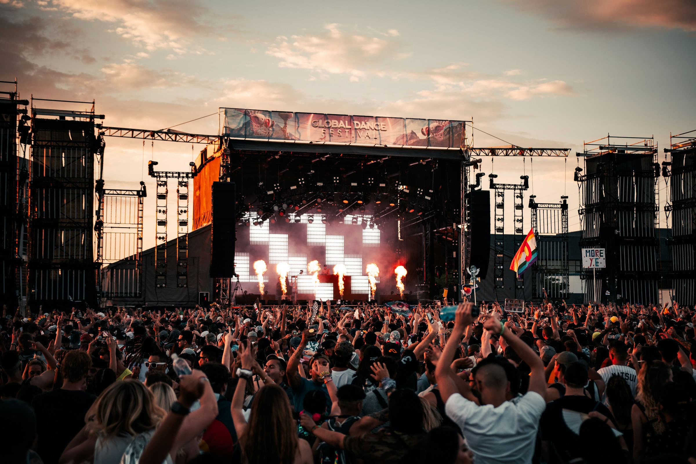 Stage and crowd at a night event