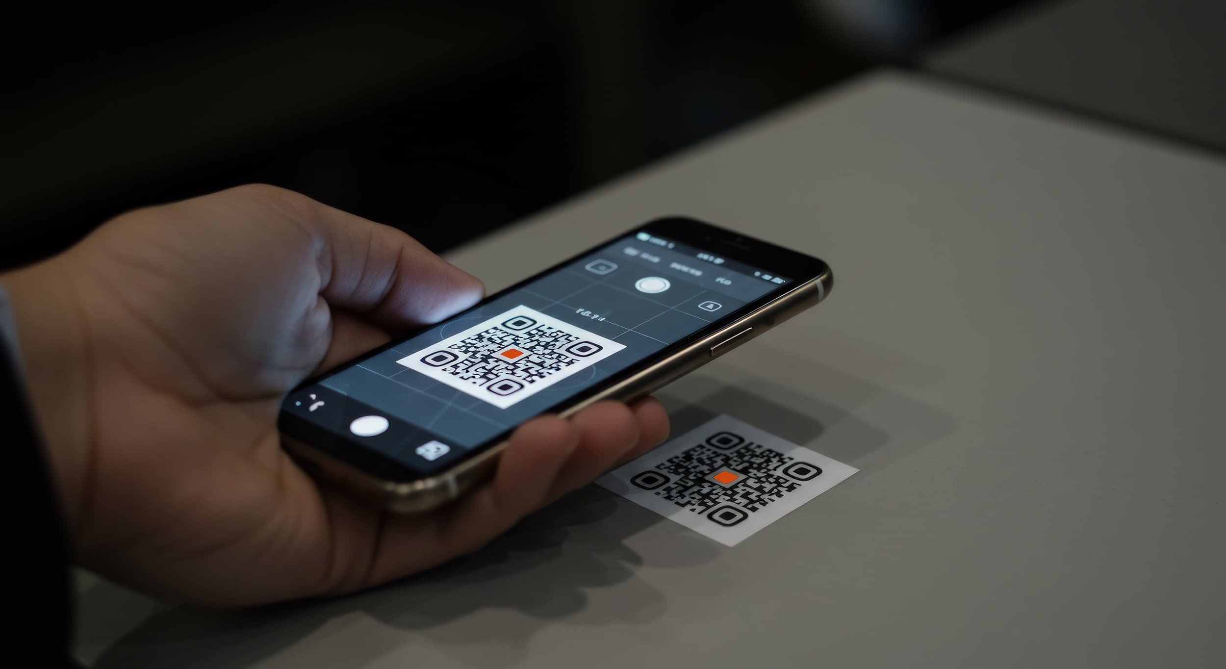 Mekan girişinde QR kod okutma anı